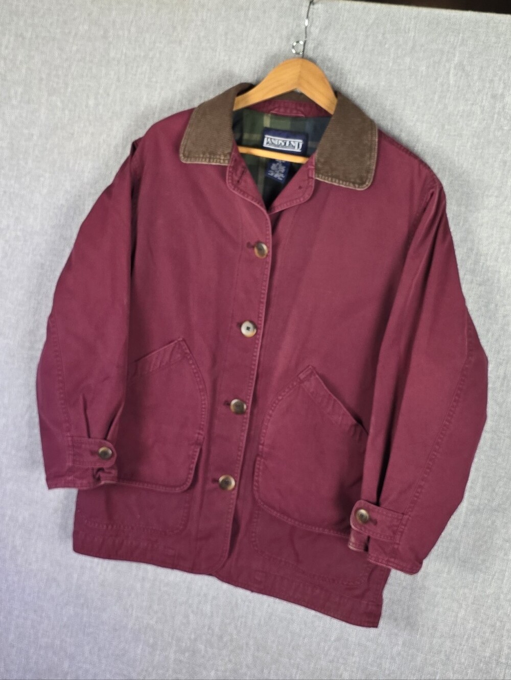 Lands' End Womens Chore Jacket Wine Color Sz Small 6-8